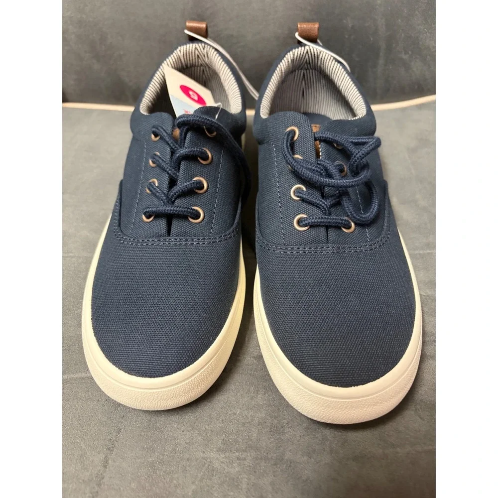 Cat & Jack Jett Sneakers Kids‎ Size 5 Navy Blue Canvas Low Top Lace Up Shoes New